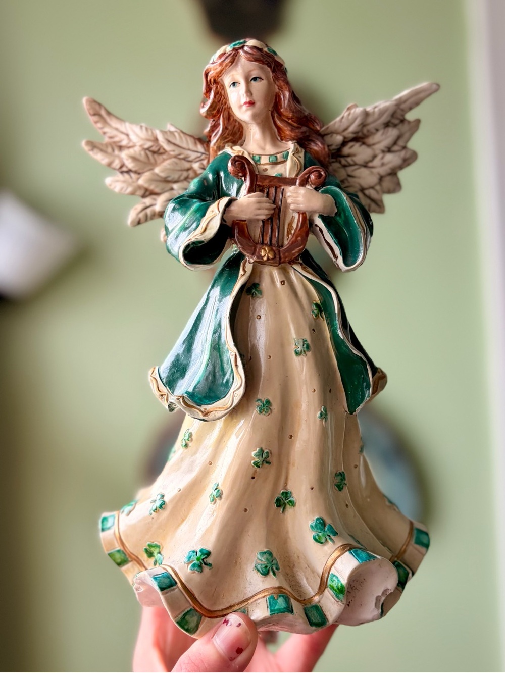 Faith Based Irish Angel with Harp & Shamrock Dress